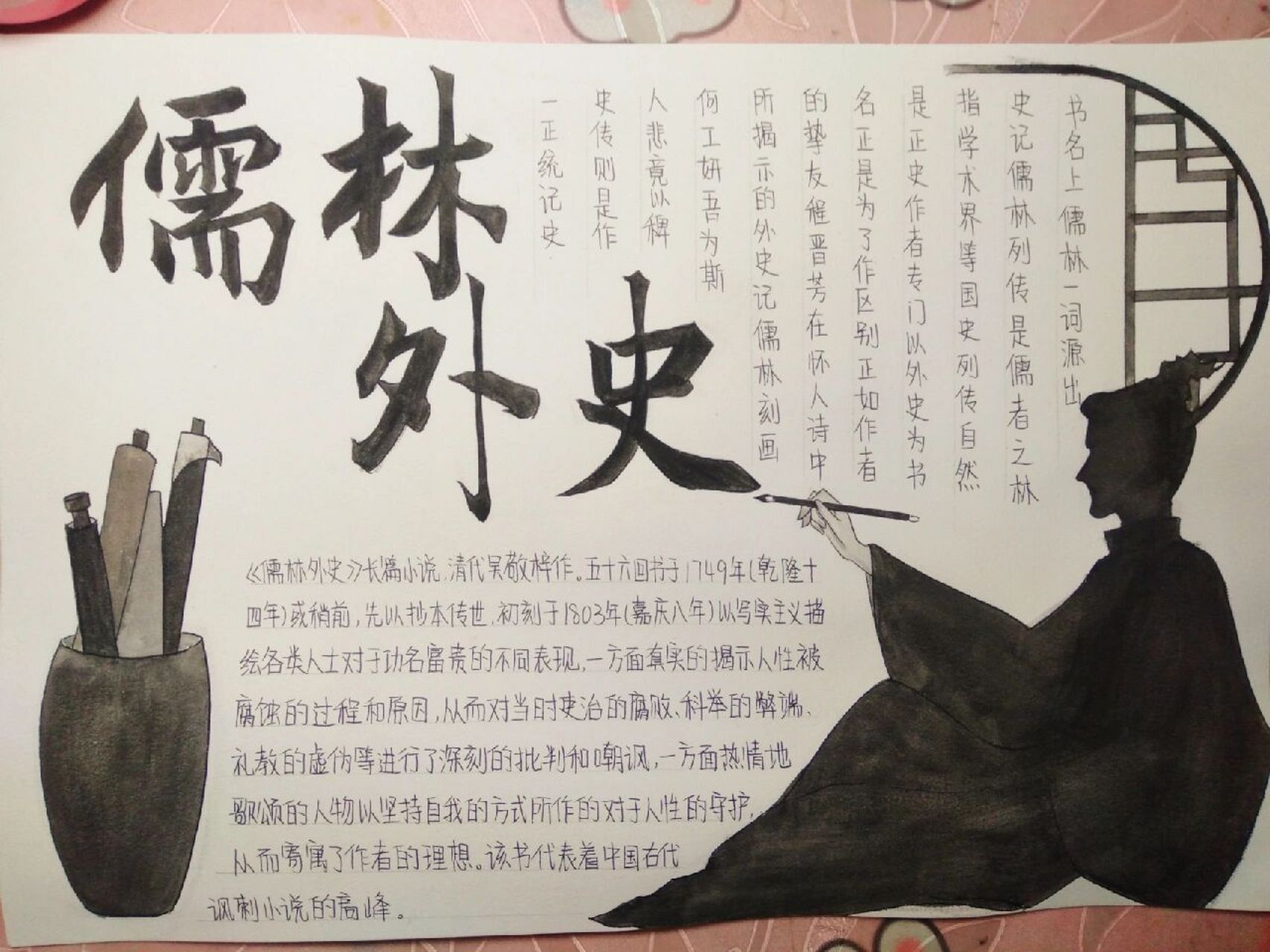 《简爱》&《儒林外史》 手抄报 其实这个去年就画好了 就是那个