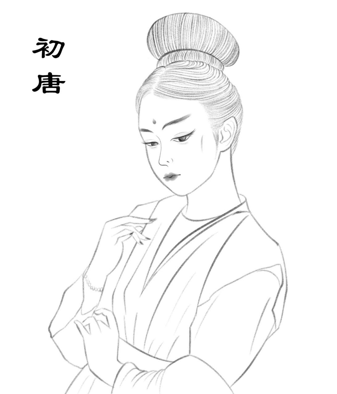 隋唐各时期女子妆束发型 分别绘制了隋朝,初唐,武周,盛唐,中唐,晚唐