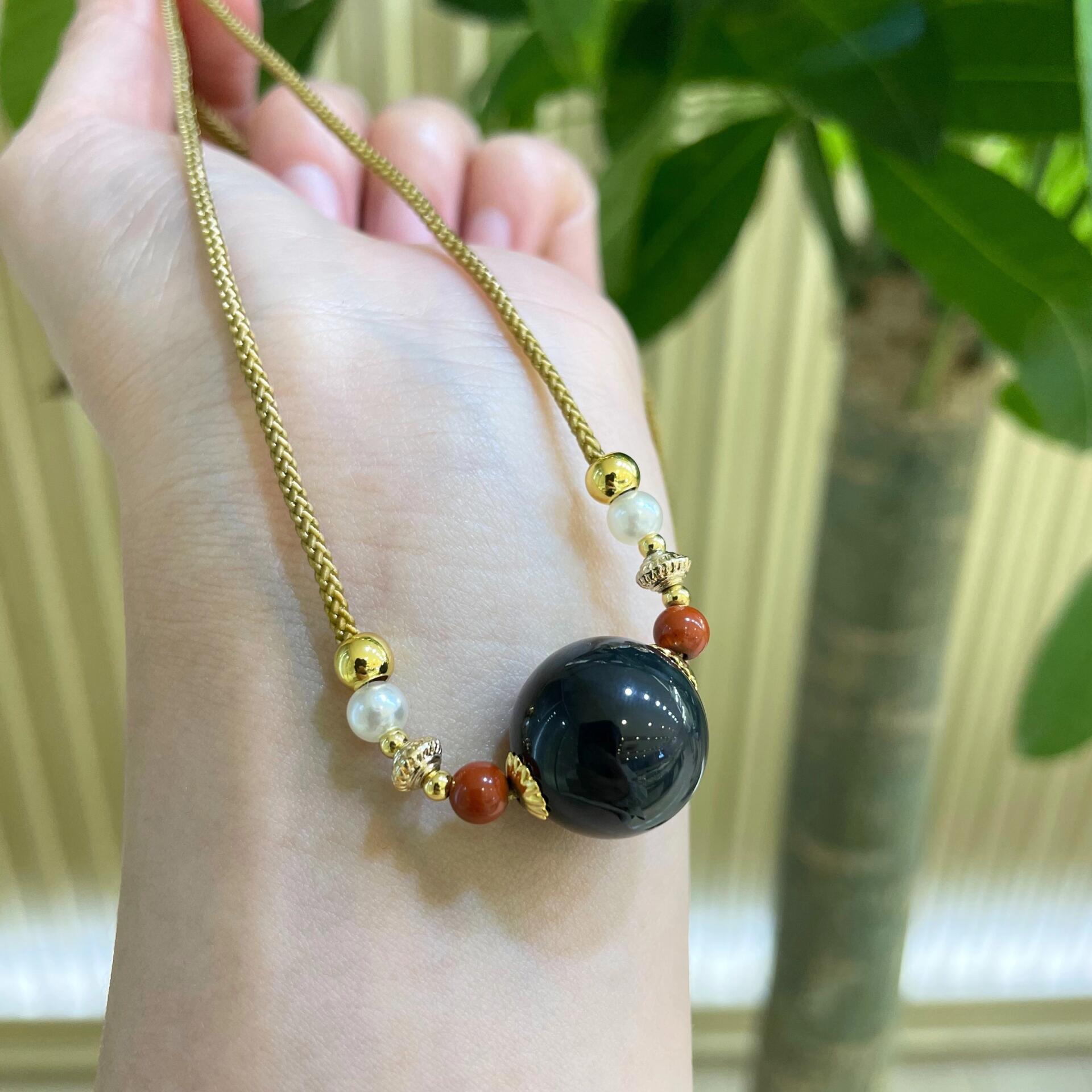 9030和田玉墨玉圆珠