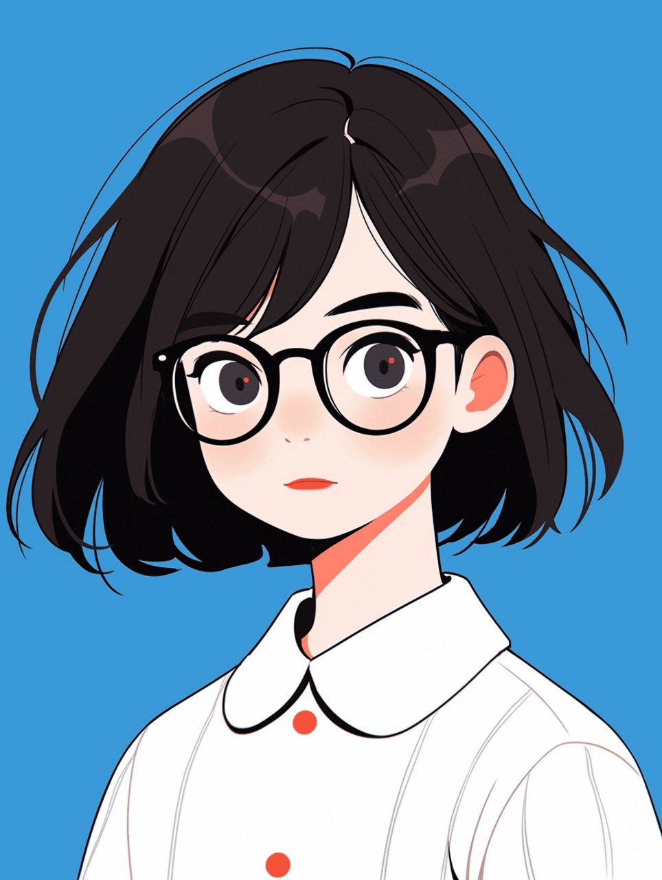 短发女生头像30 之前说要试试戴眼镜的,已经出来啦