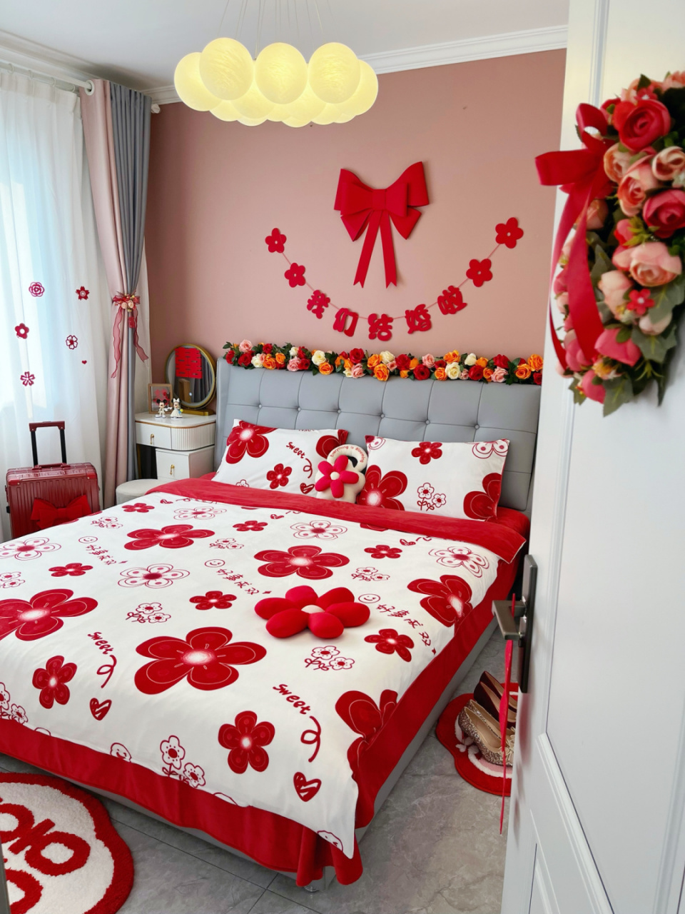 简约少女心93出嫁婚房布置92氛围感绝了6015 姐妹们!
