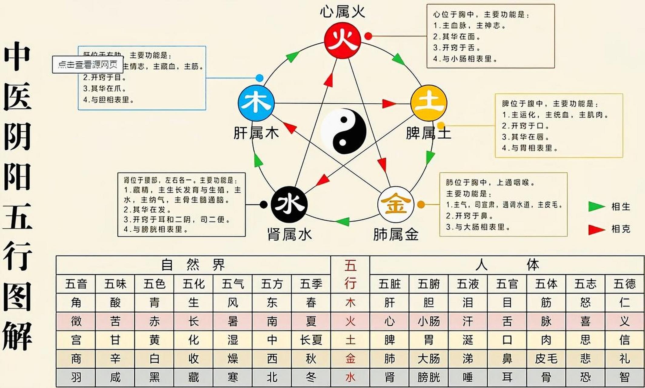 中医阴阳五行图解,仅供学习