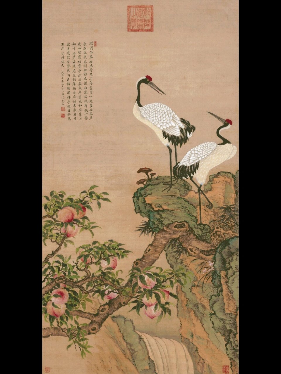 一幅中国画 《邹一桂蟠桃图》 所属时期:清 收藏地点:北京故宫博物院