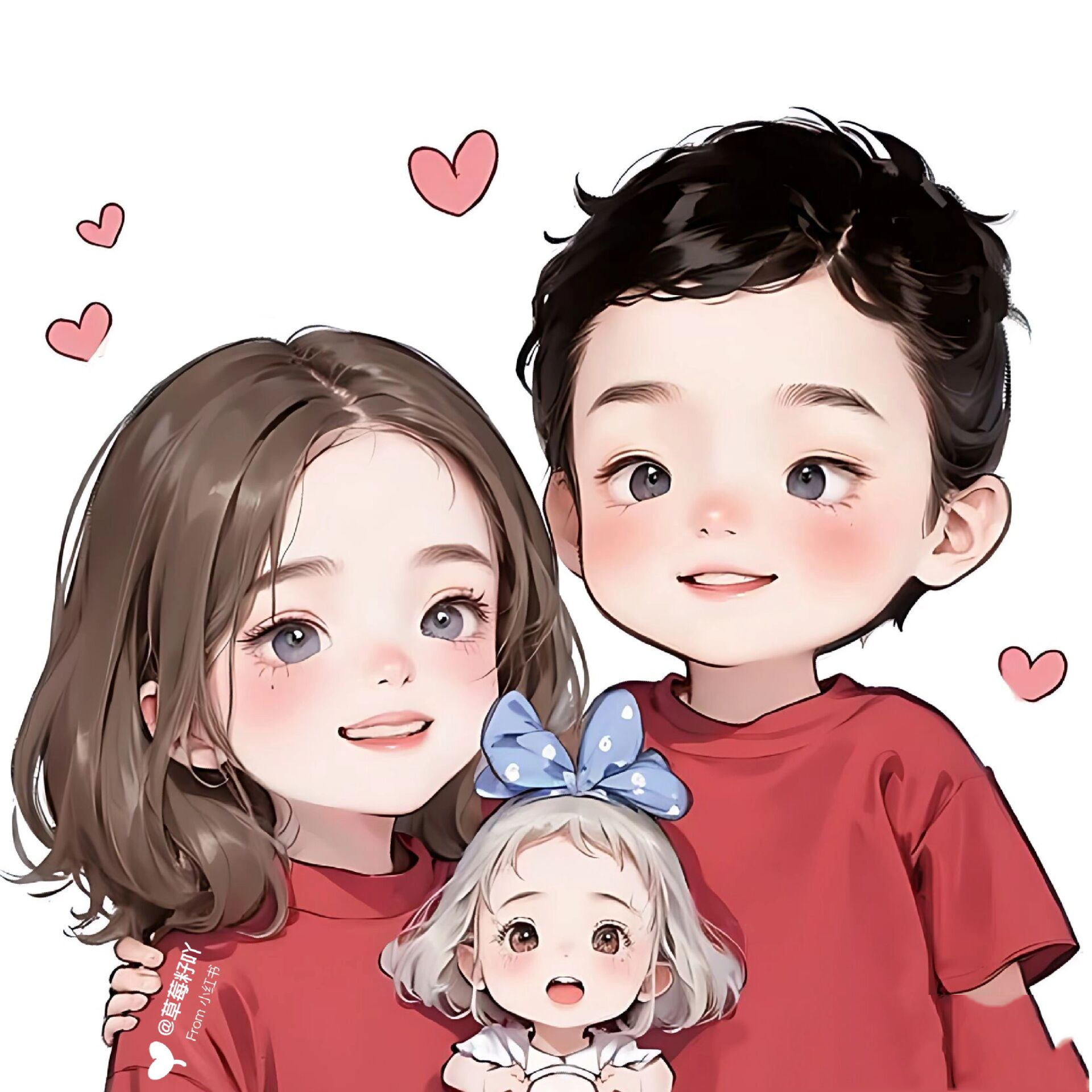 亲子头像💕一家三口男孩,女孩头像来喽