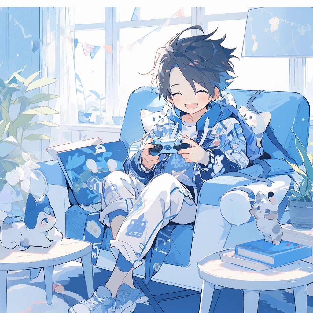 纯净之蓝|快乐动漫男孩头像