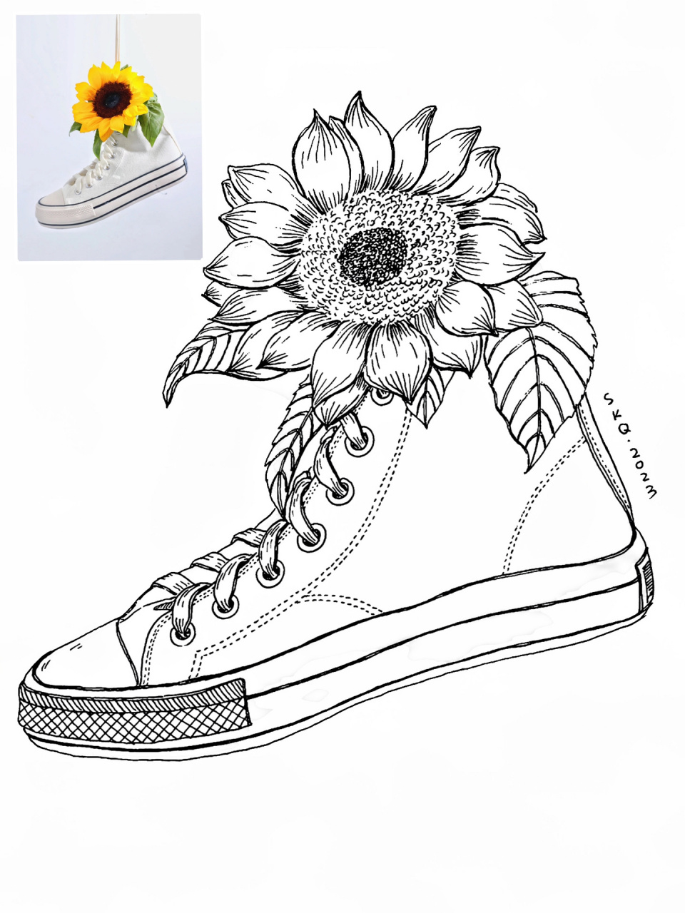 静物写生|线描鞋子(内附过程图) 素材摄影