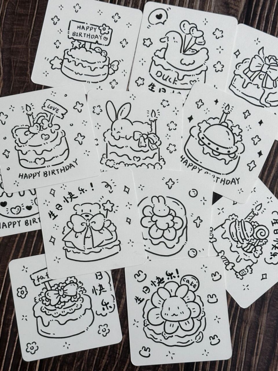 简笔画|送朋友生日礼物97必备小蛋糕贺卡78 可以@你朋友画[爱你]