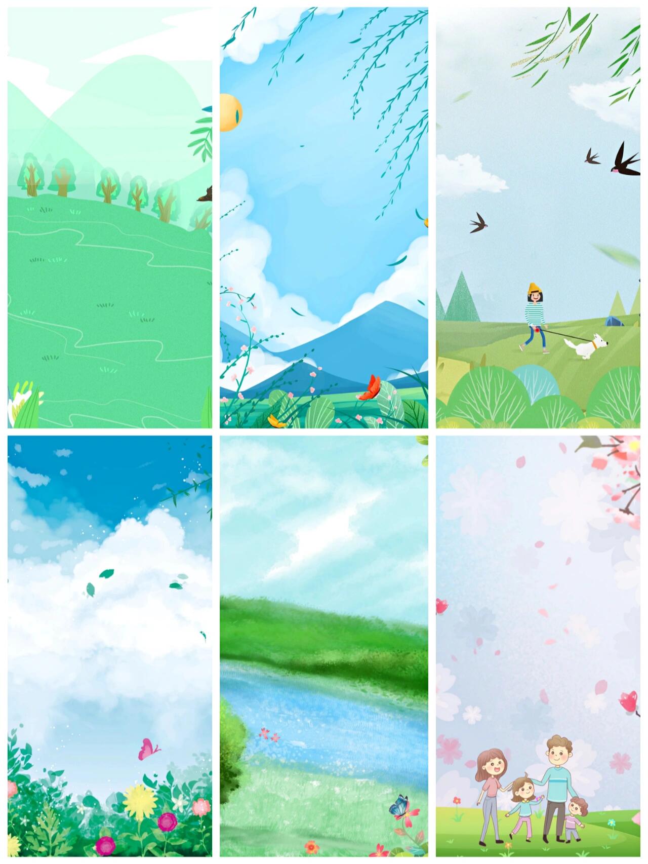 不负春光‖春日主题插画海报背景素材❗