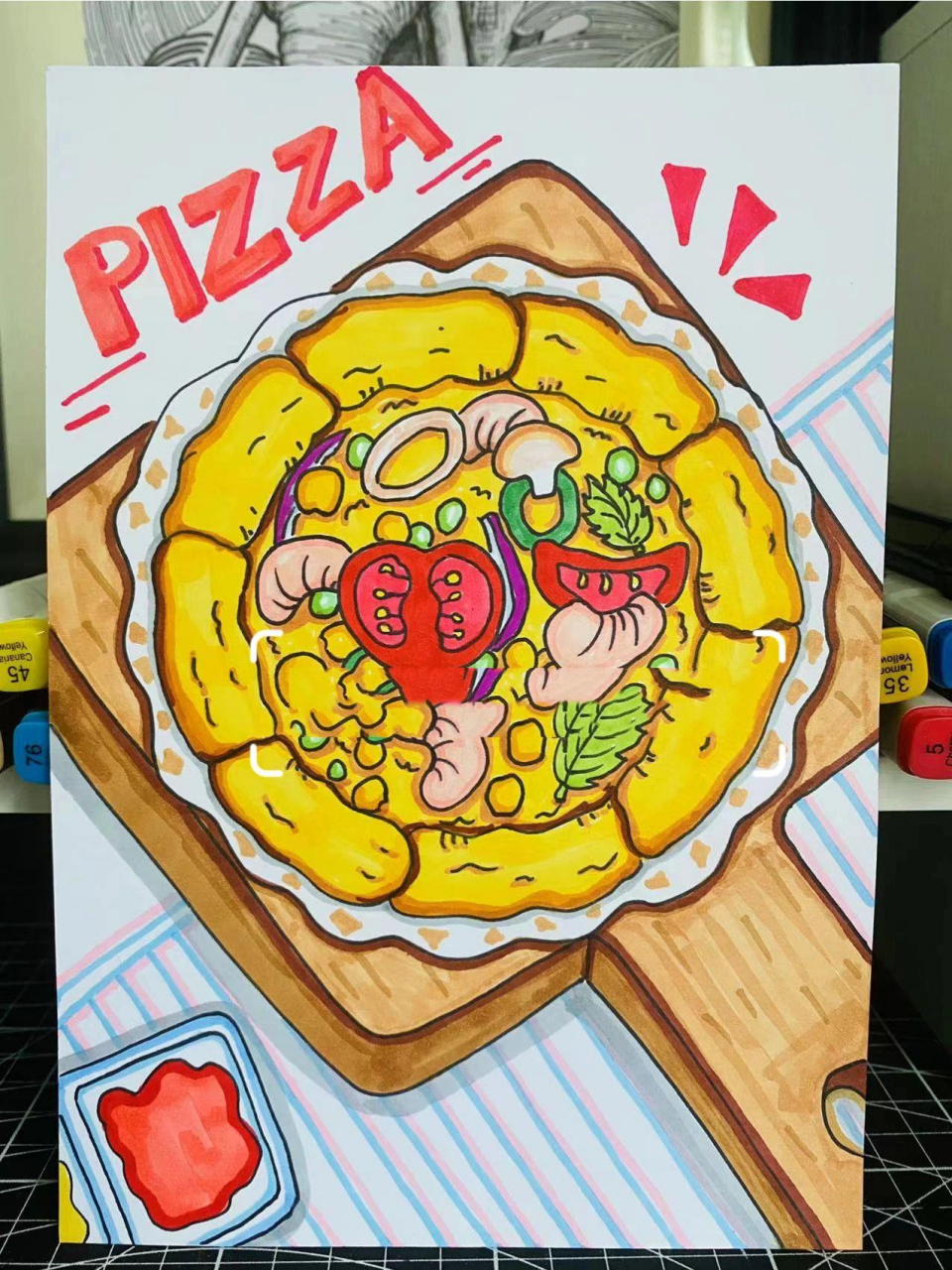 创意美术【美食系列】—适合5-7岁孩子 美食单元四张范画分享,适合5-7