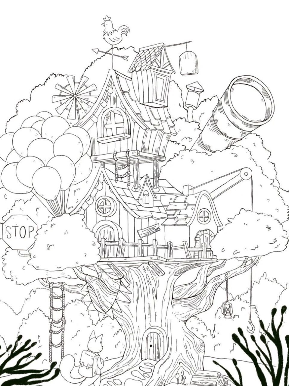 all art 绘画96课堂|奇妙的树屋创意想象画 今日哎啦啦老师带领小