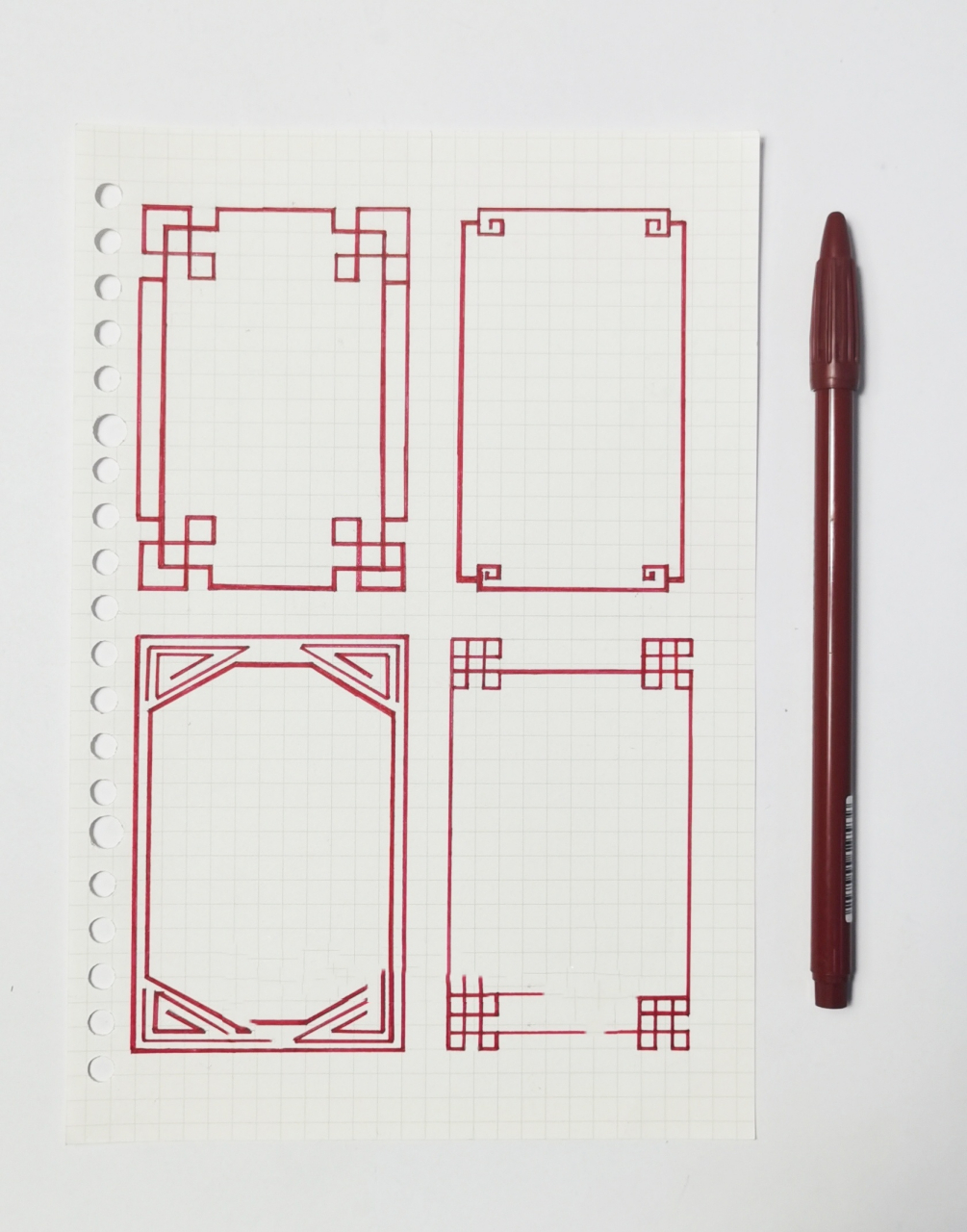 中国风手帐边框|传统古风边框 中国风手帐边框系列|手帐素材简笔画