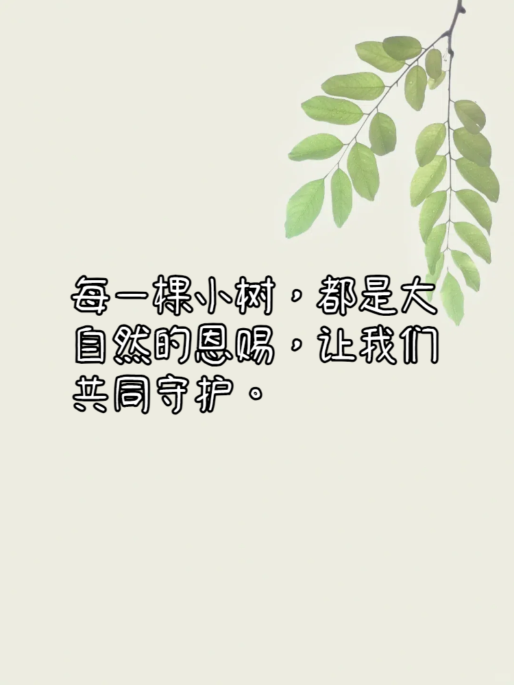 小树成林,造福后人;爱林护林,保护家园