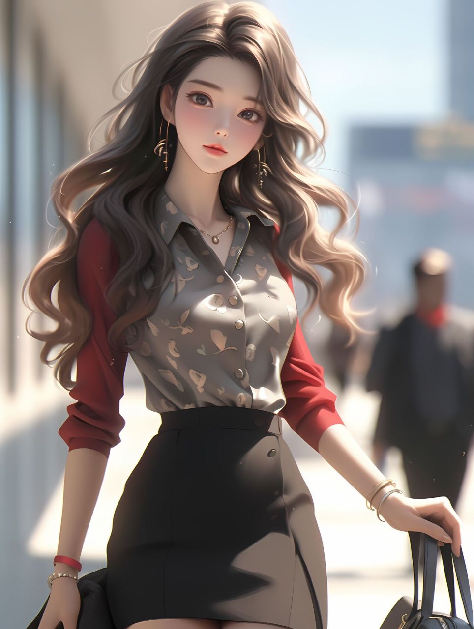 假装是今天上班路上拍的美女,职业美女 今天分享一波职业装漫画美女