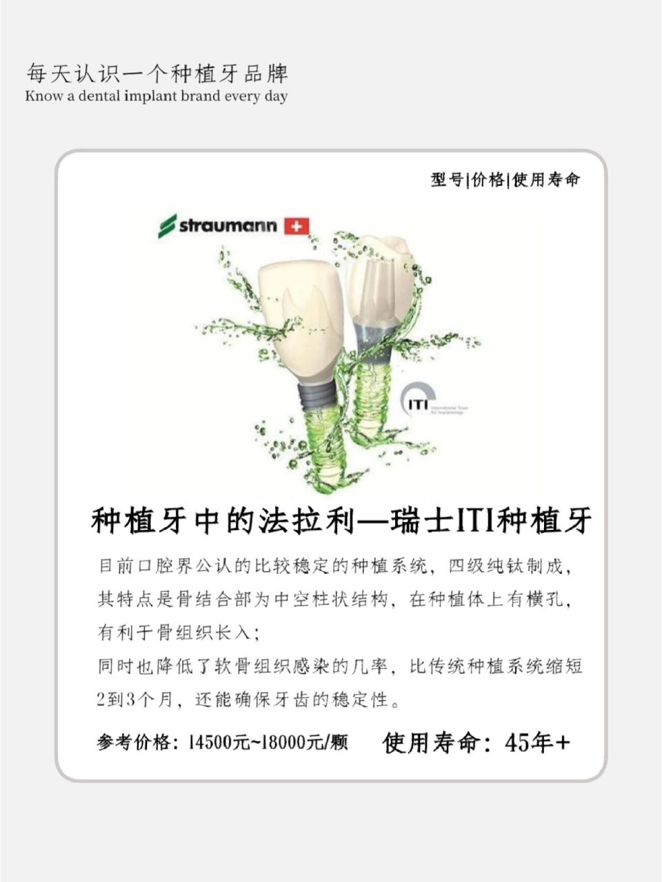 每天认识一个种植牙品牌:瑞士iti种植牙 瑞士iti种植牙——种植牙中的