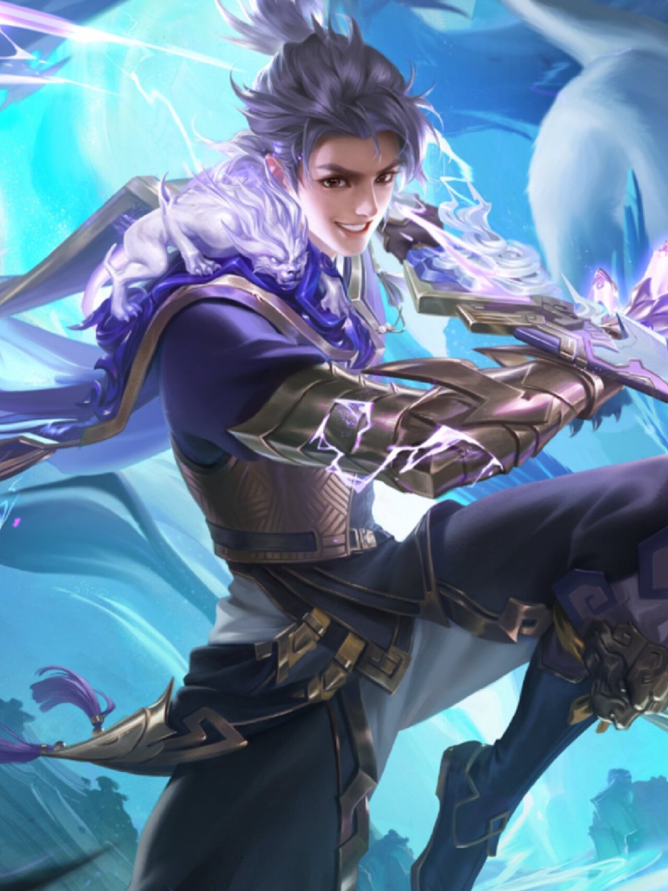 王者荣耀 曜-苍雷引 高清无水印海报 手握三个传说皮,是我我也笑的