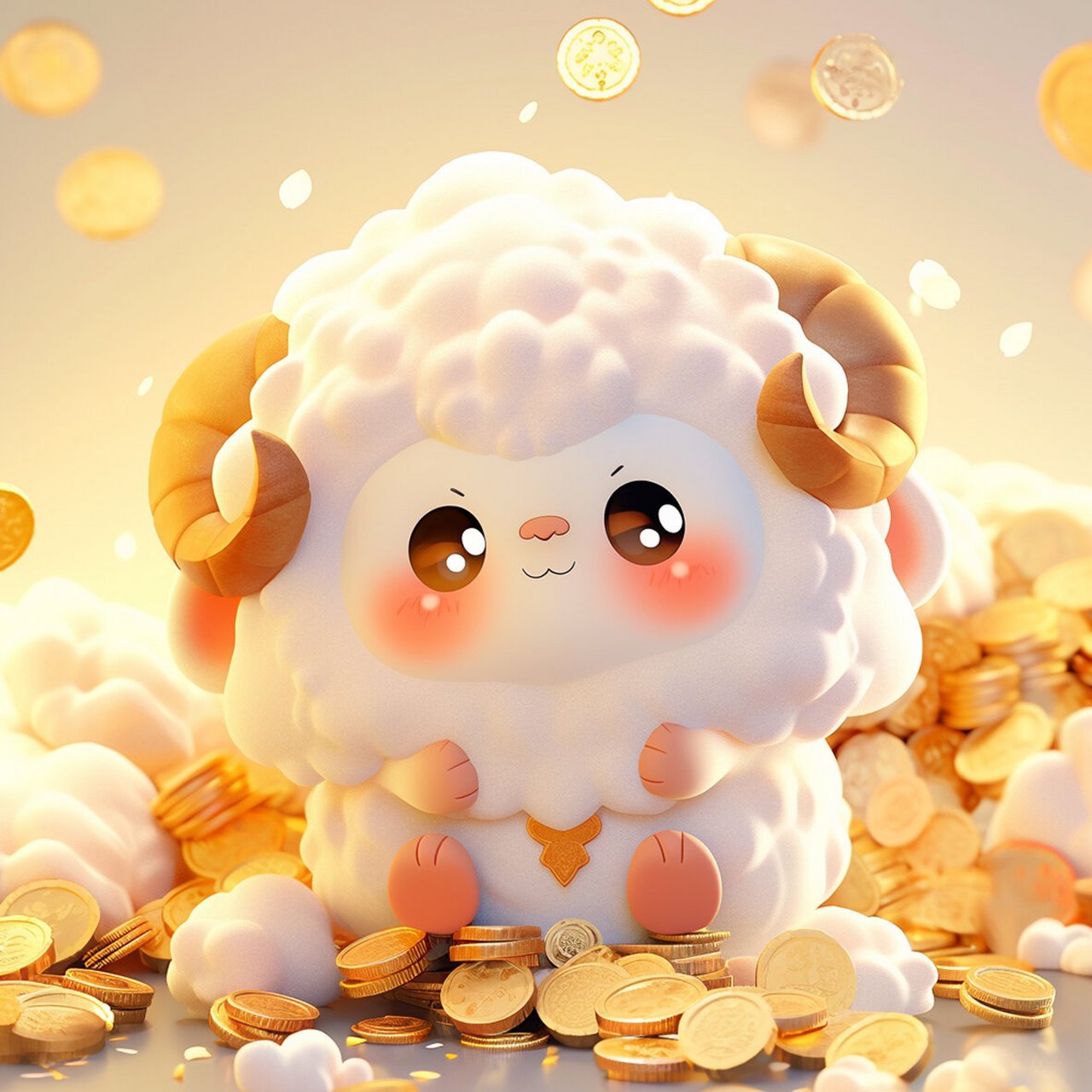 十二生肖发财头像—羊 2024年属羊人由于刑太岁,事业上会遇到一些坎坷