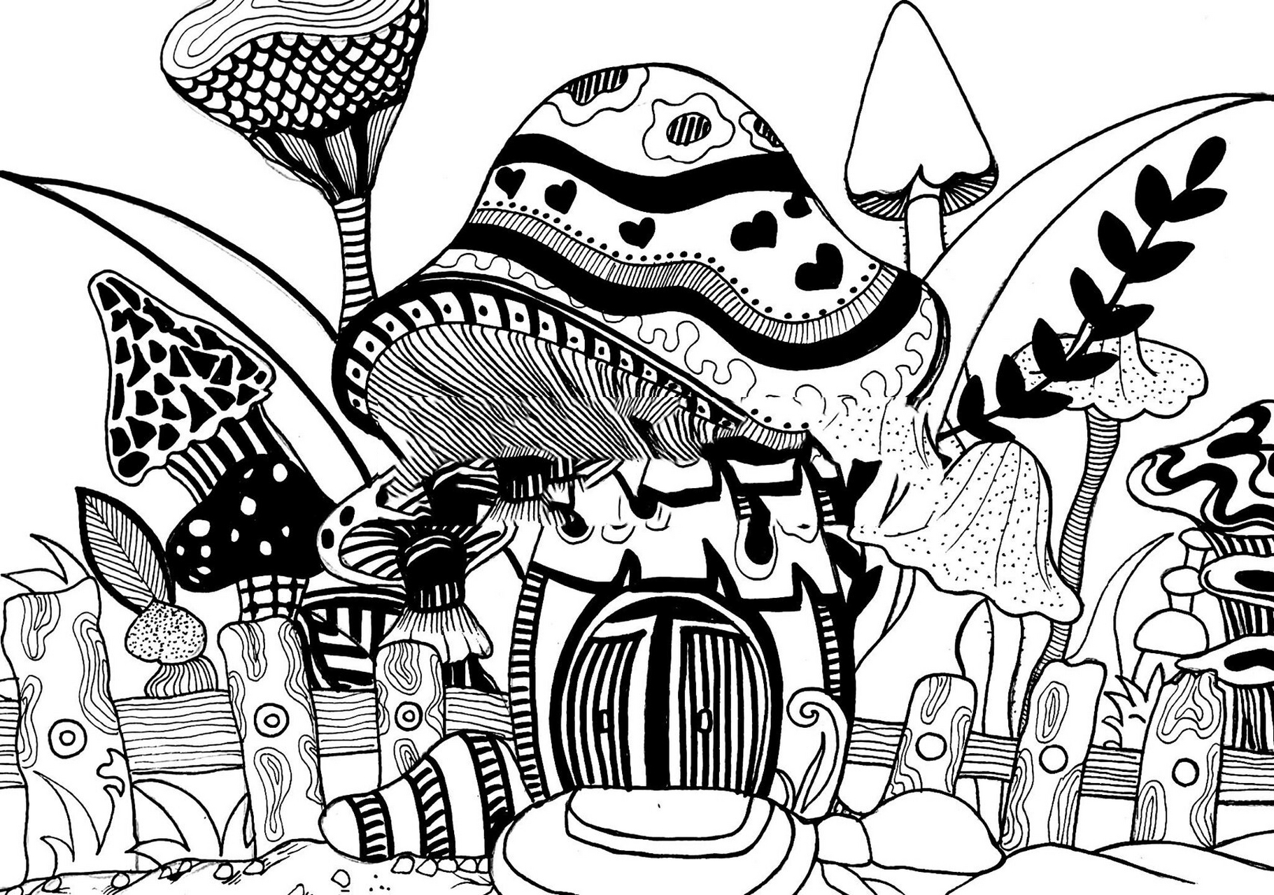 铅笔7315,橡皮,勾线笔,普通a4纸 创作步骤:这张作品属于线描画,是