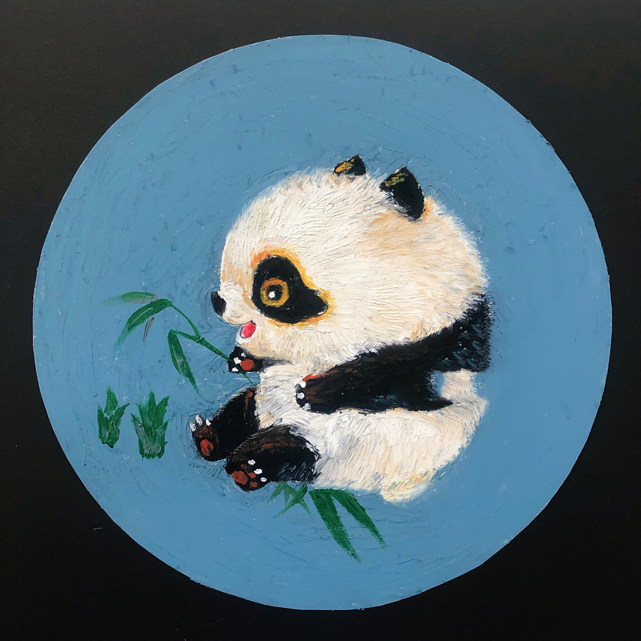 创意美术课件|爱吃竹子的大熊猫94 临摹  熊猫可以换成马克笔涂色