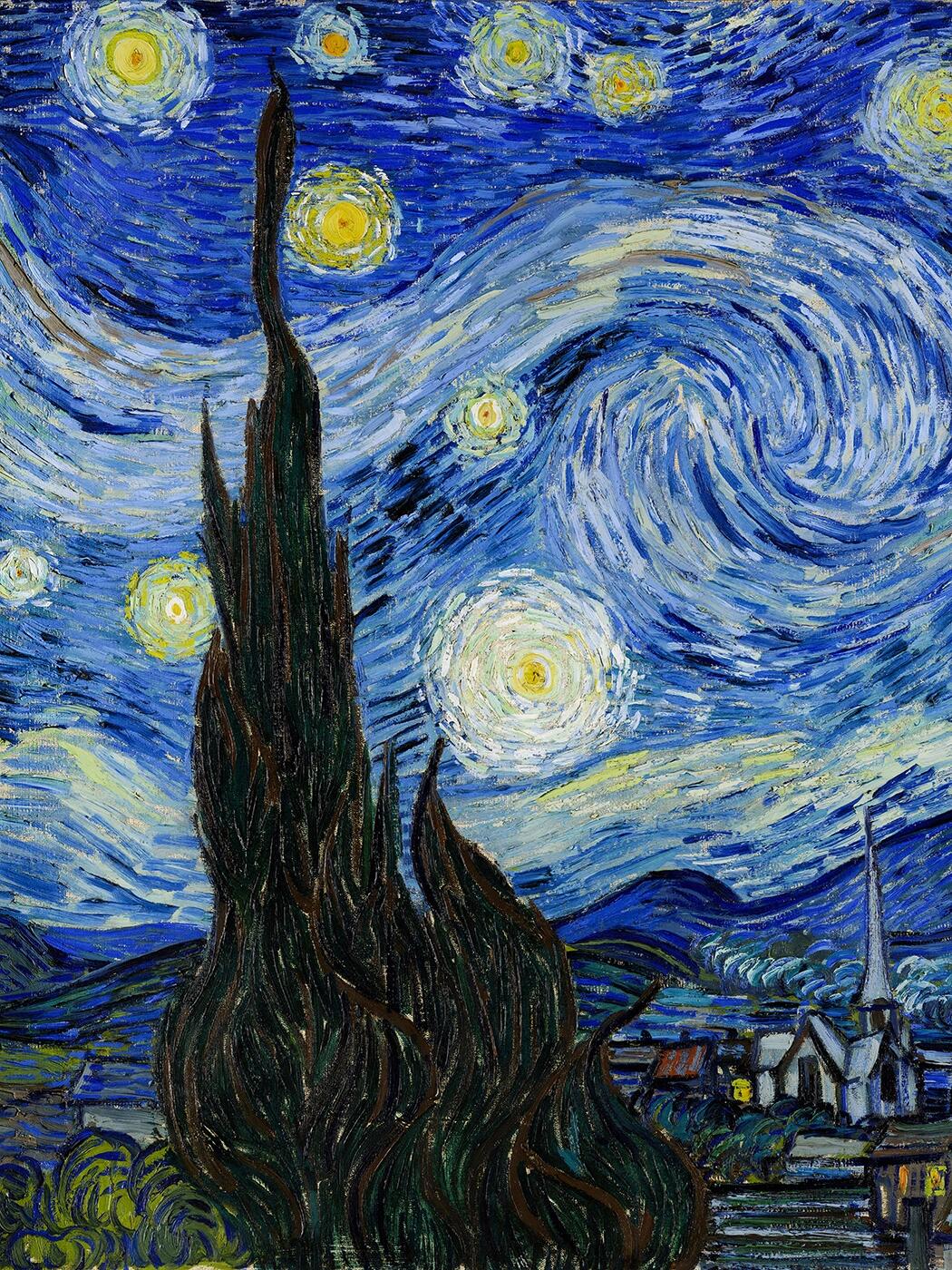 名画档案 | 0149-梵高巨作《星月夜