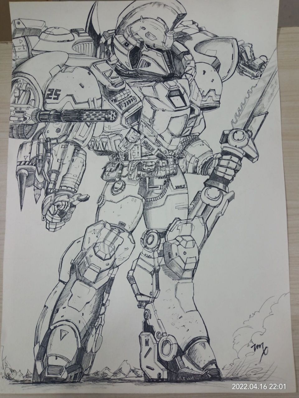 机甲临摹 之前刷到了的笔记,周六日自不量力打算 几幅.