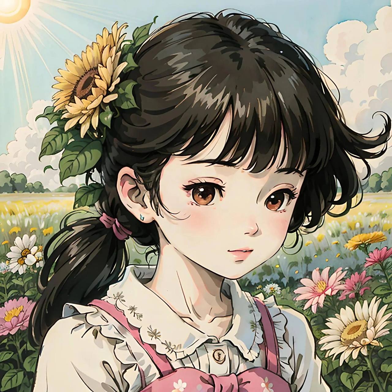 向日葵女孩‖治愈系动漫头像
