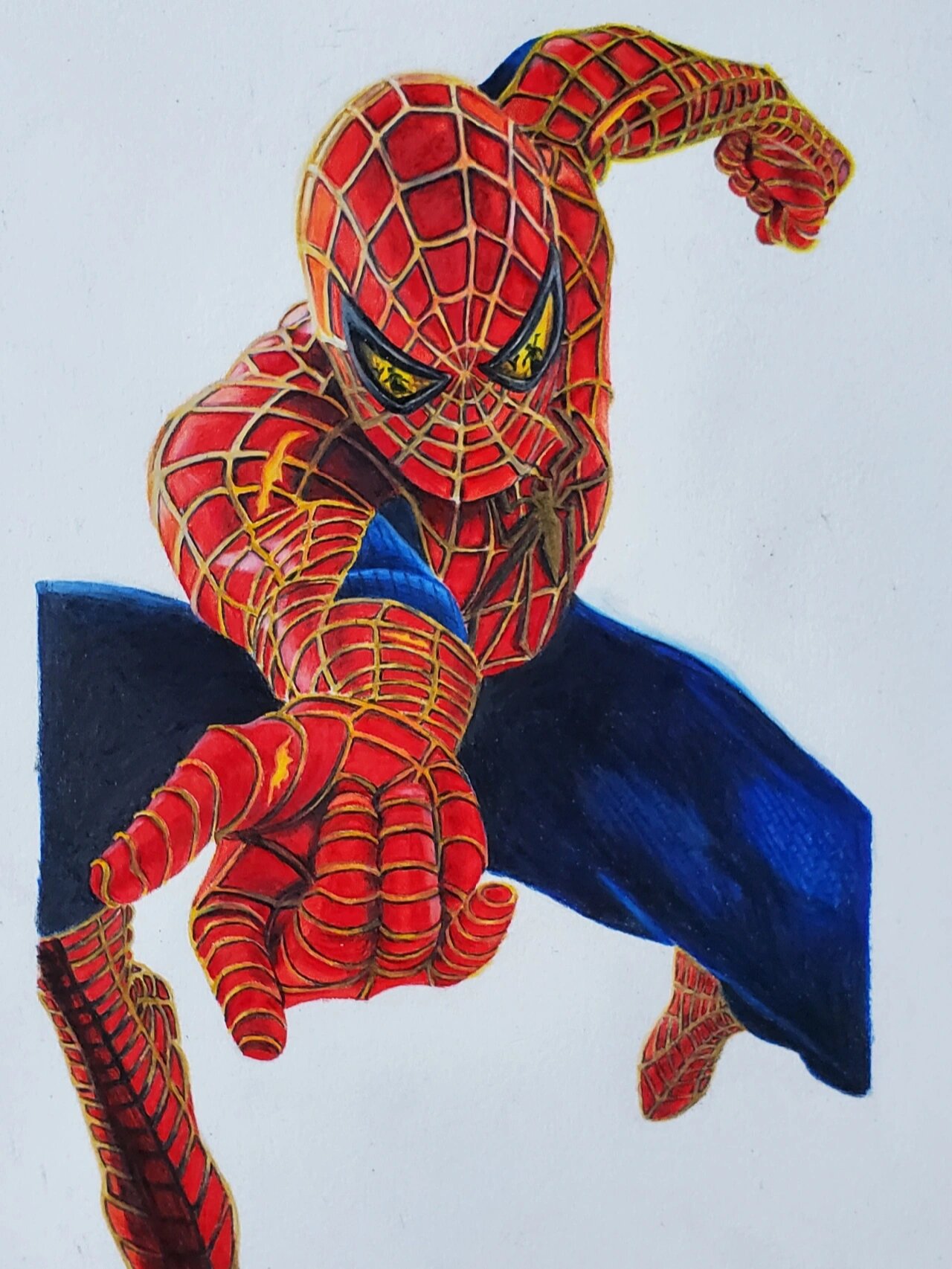 蜘蛛侠彩铅画