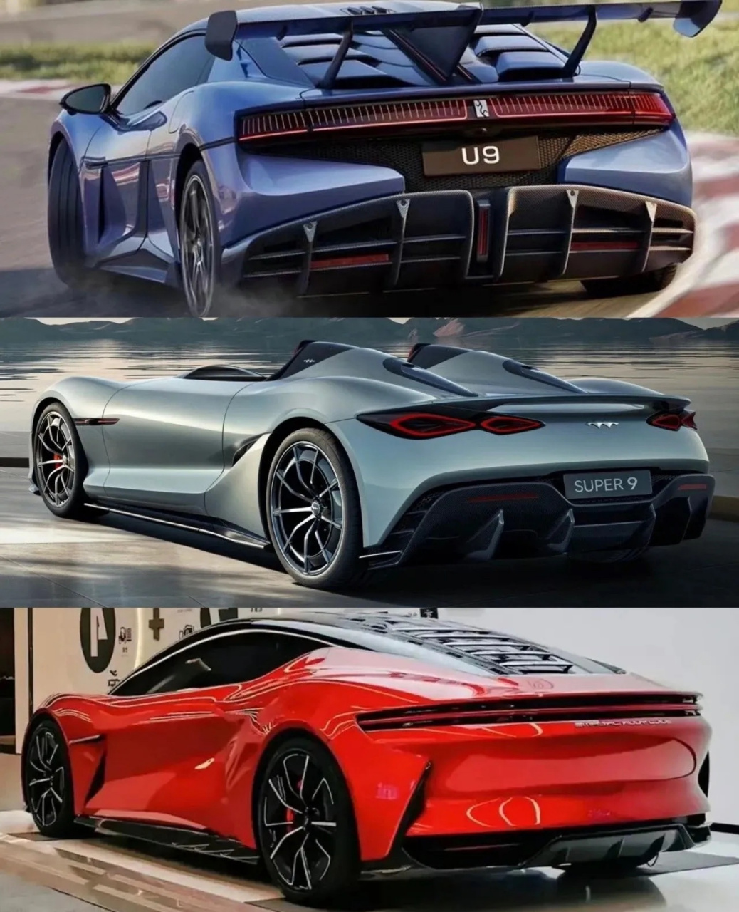 比亚迪三款跑车:仰望u9,方程豹super 9概念车,比亚迪e-seed gt概念
