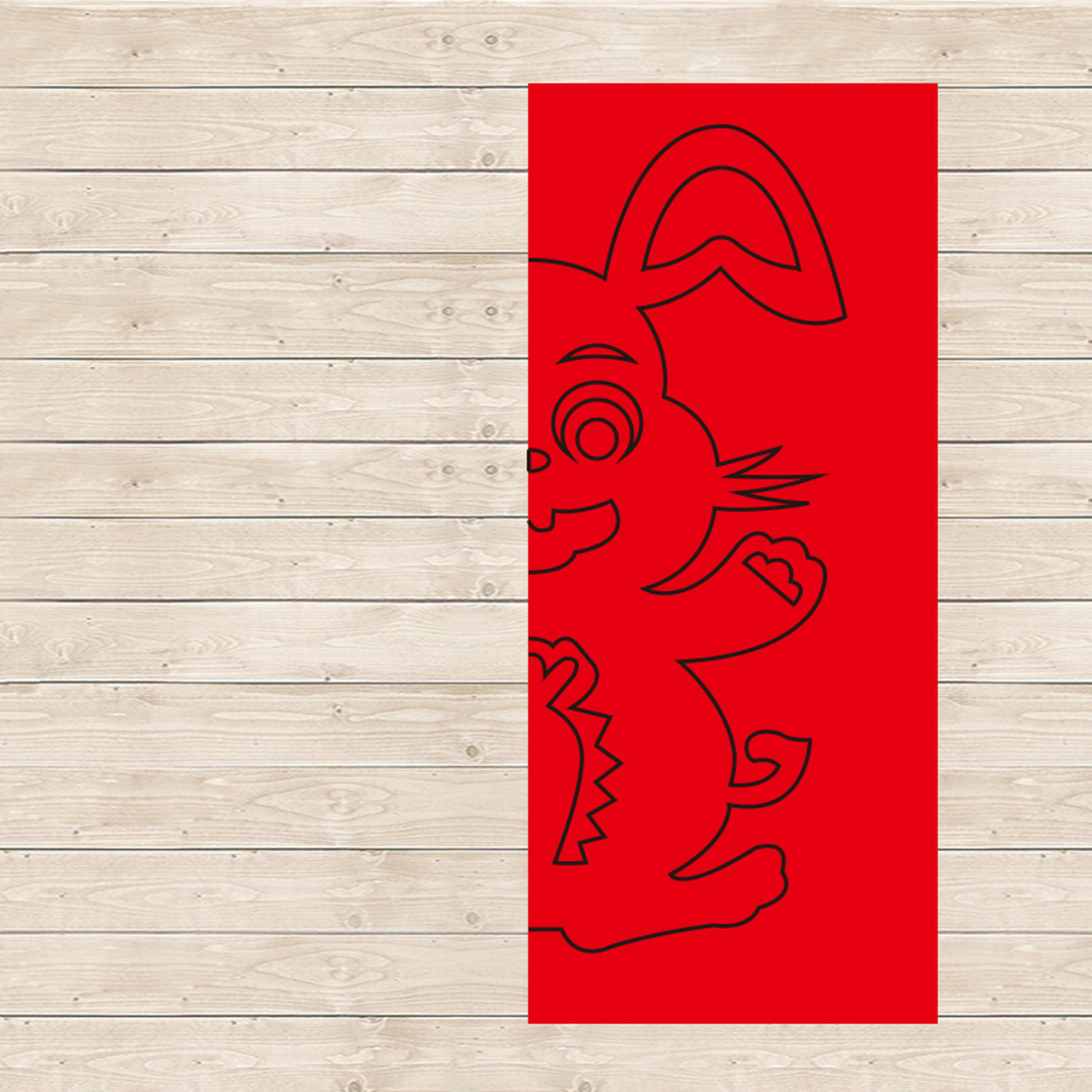 新年卡通兔子剪纸窗花,对称剪法,附线稿图 春节民俗,儿童剪纸,超简单