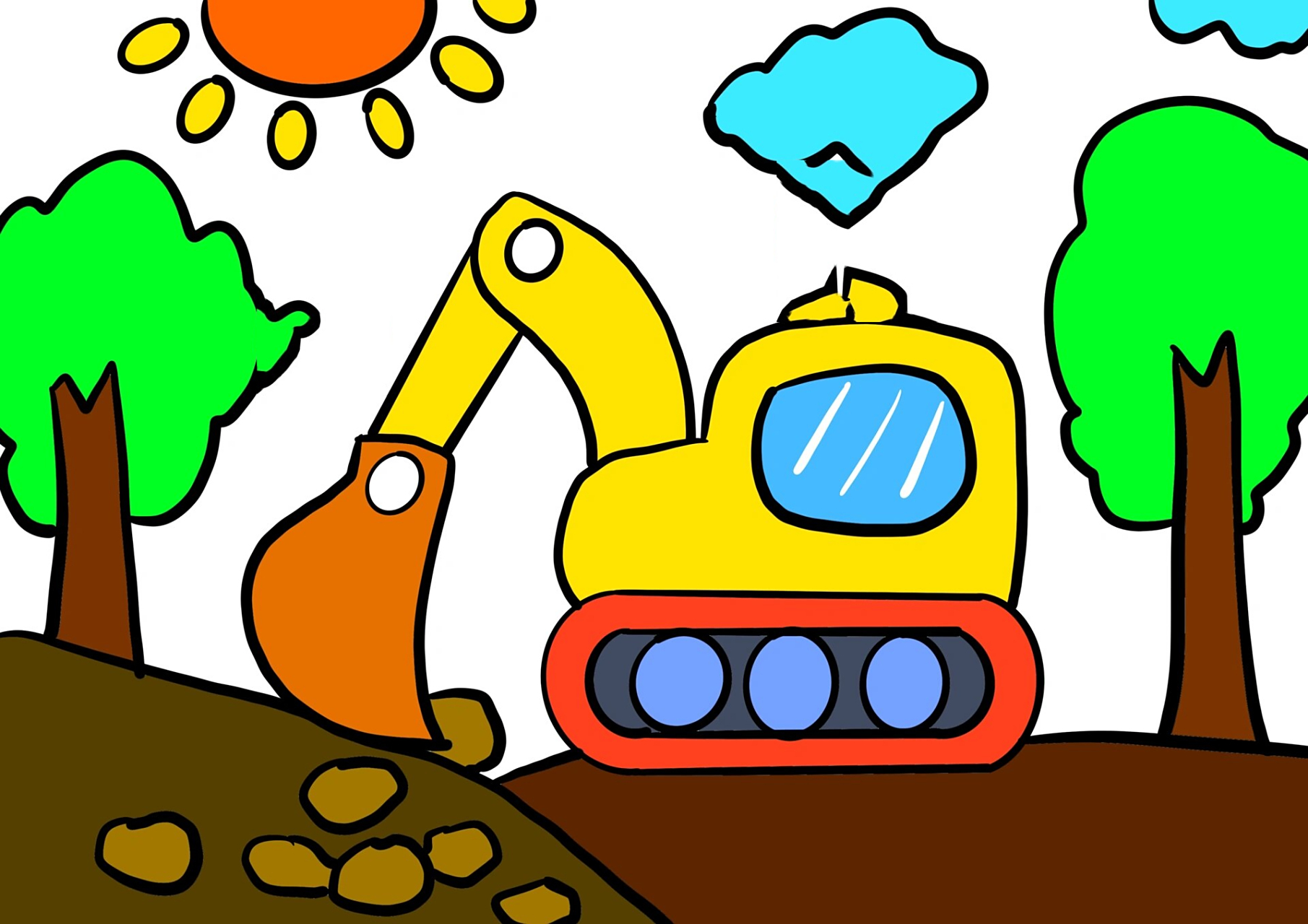 简笔画# #挖掘机# #零基础# #零基础学画画# #跟着我一起学画画吧