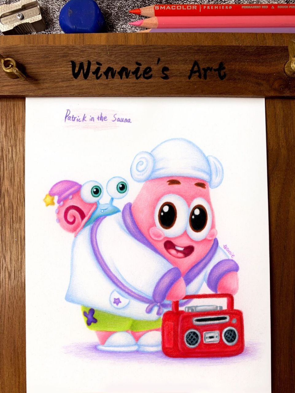 【手绘彩铅海绵宝宝盲盒】派大星/附线稿 今天录完了彩铅海绵宝宝主题