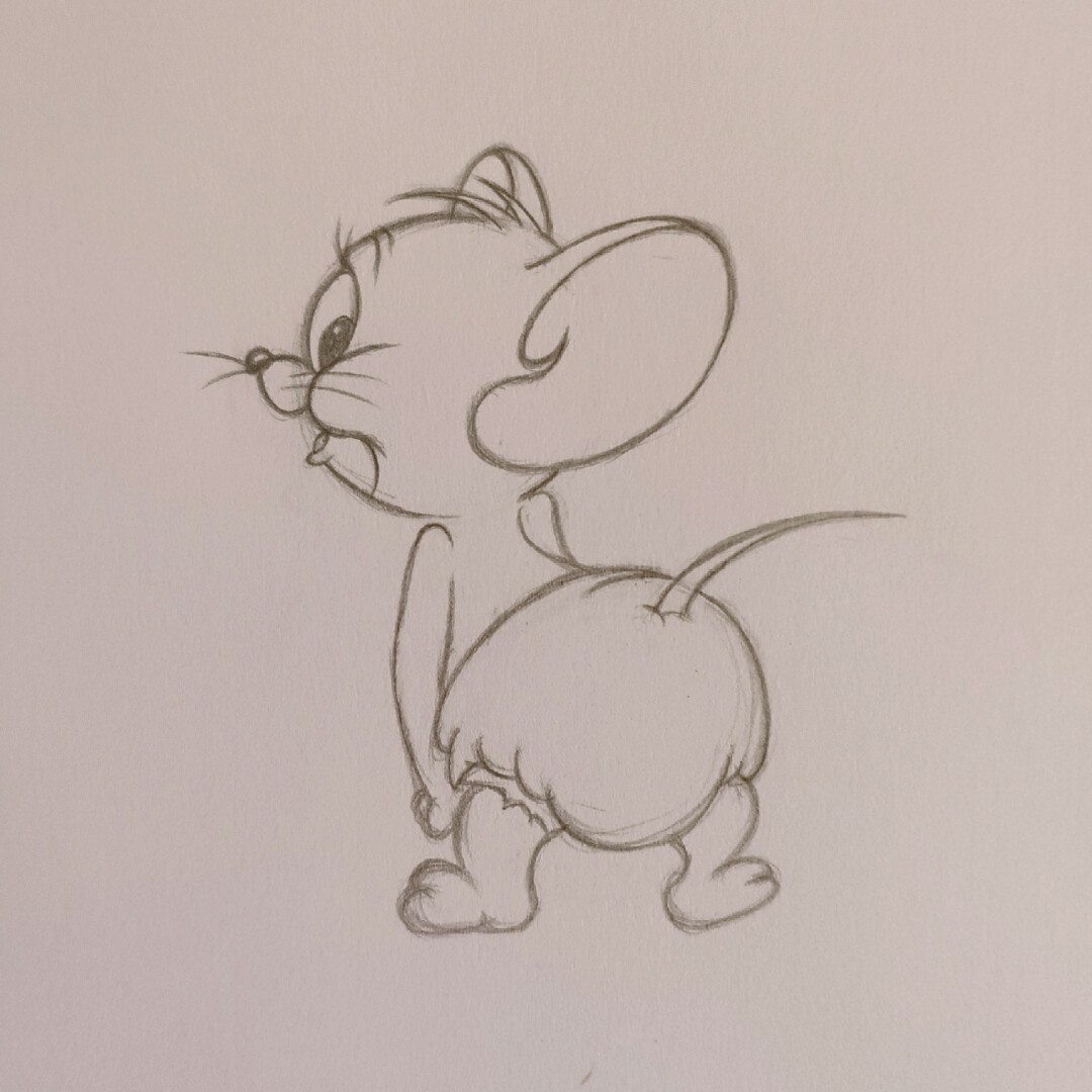 小老鼠杰瑞 简笔画 提前给大家拜年啦,祝大家好运连连,鼠年大吉