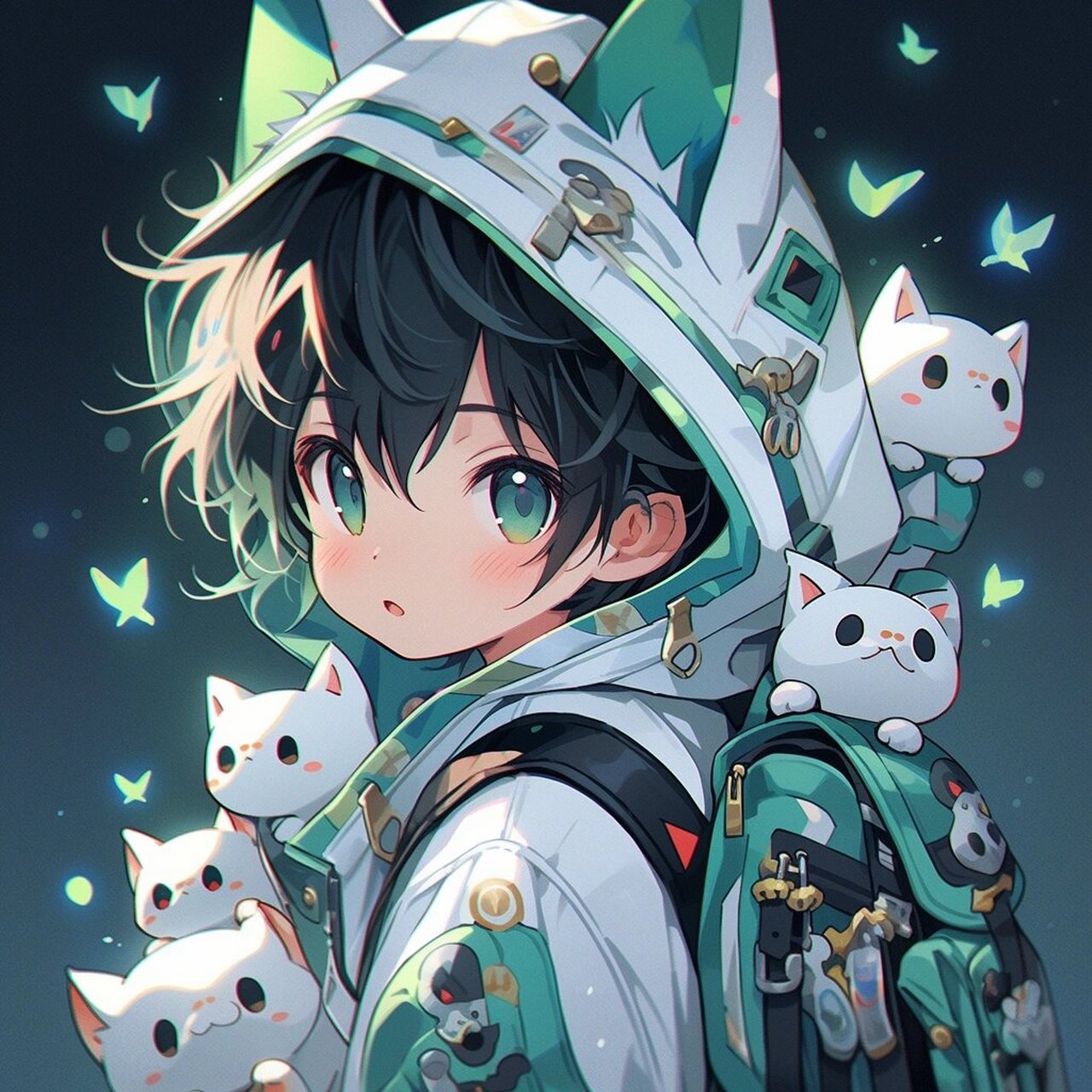 动漫男生头像|男版帽衫忧郁小帅哥93 图片头像均由midjourney77