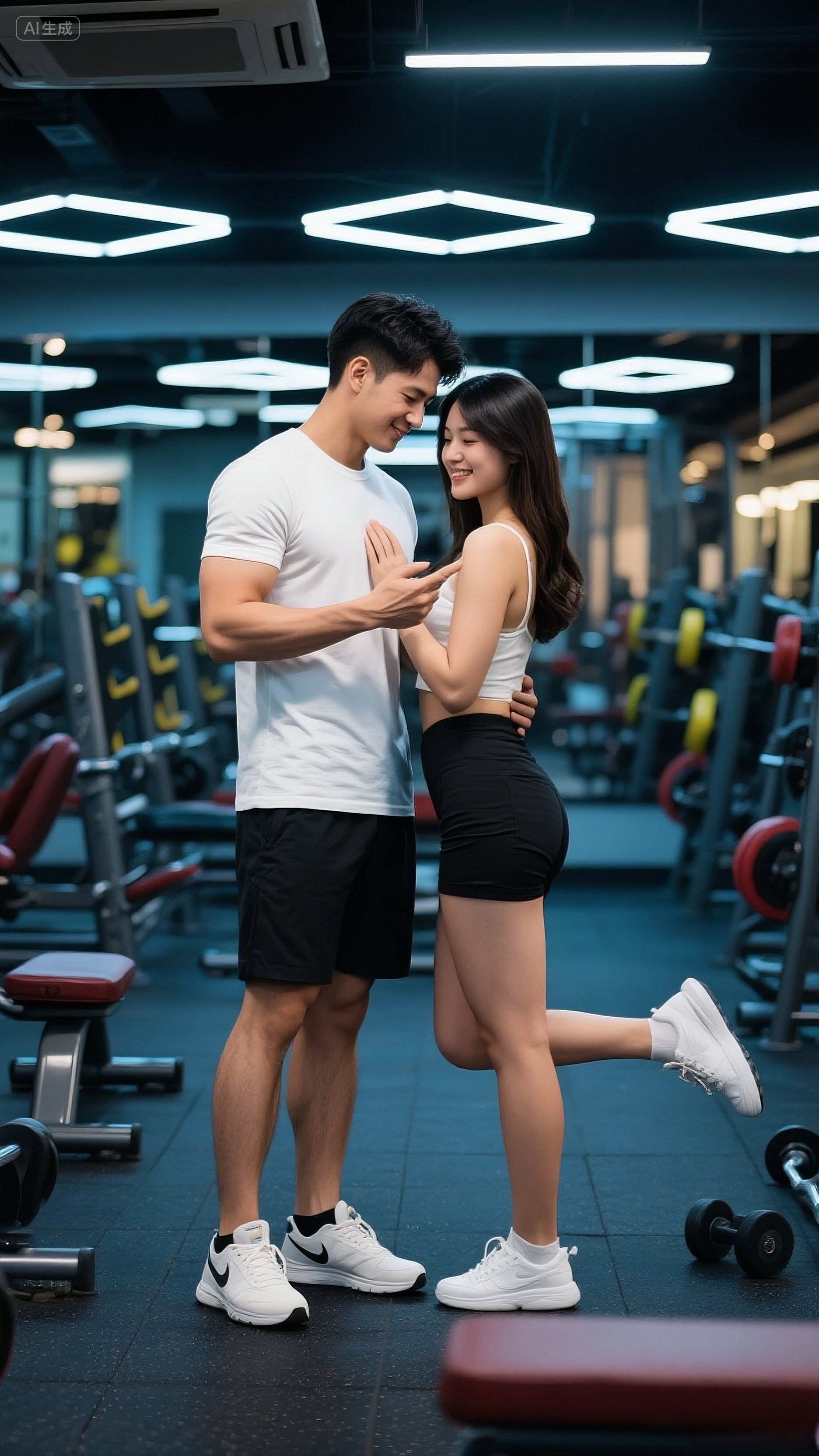 今天去健身房约会了# 健身房约会是一起挥洒汗水,互相鼓励的甜蜜阶噜