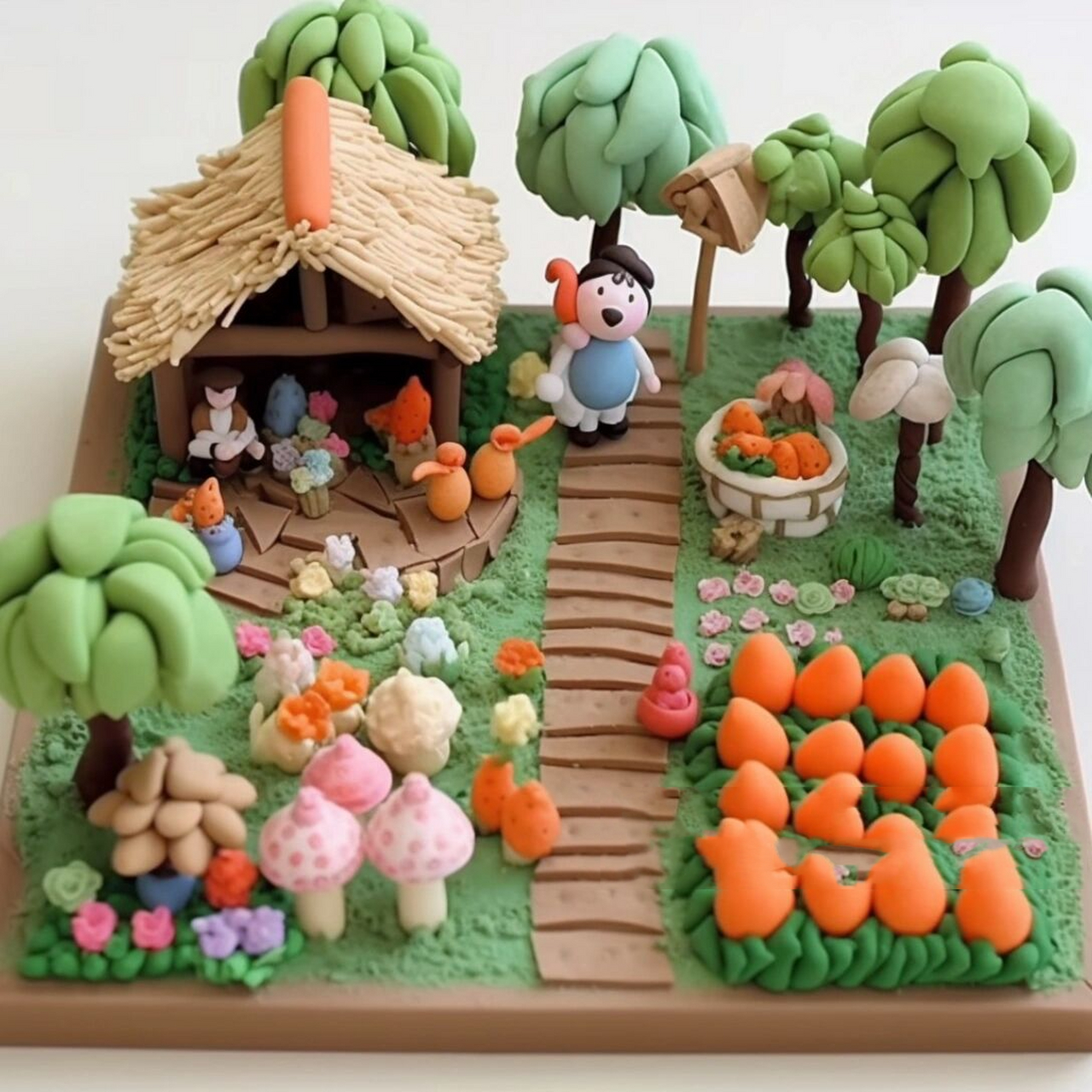 粘土~diy心中浪漫菜园小天地 好想拥有这样的小菜园,一间小房子,一