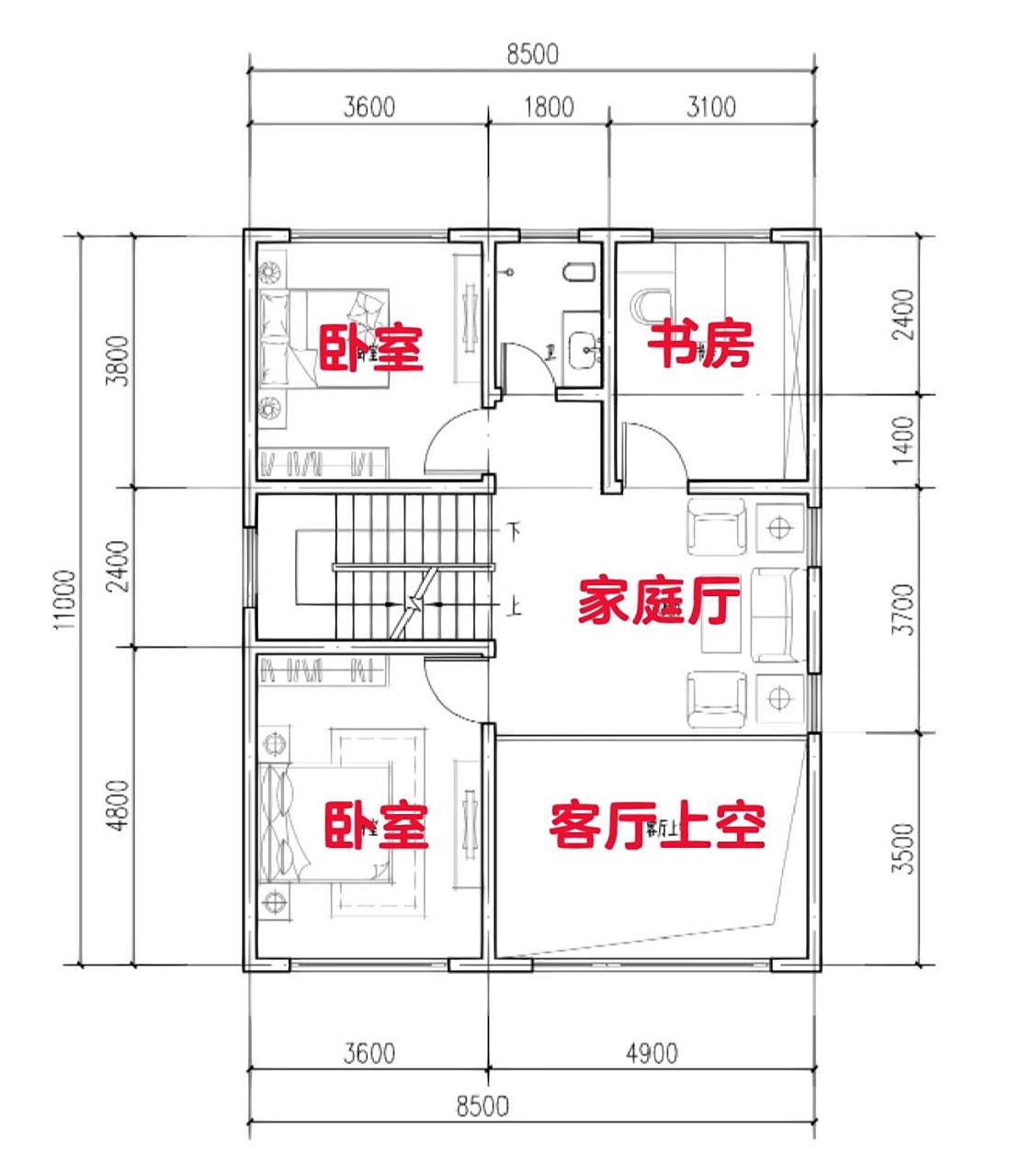 5x11米自建房住宅设计 8.5x11米自建房设计,欢迎各位提点意见!