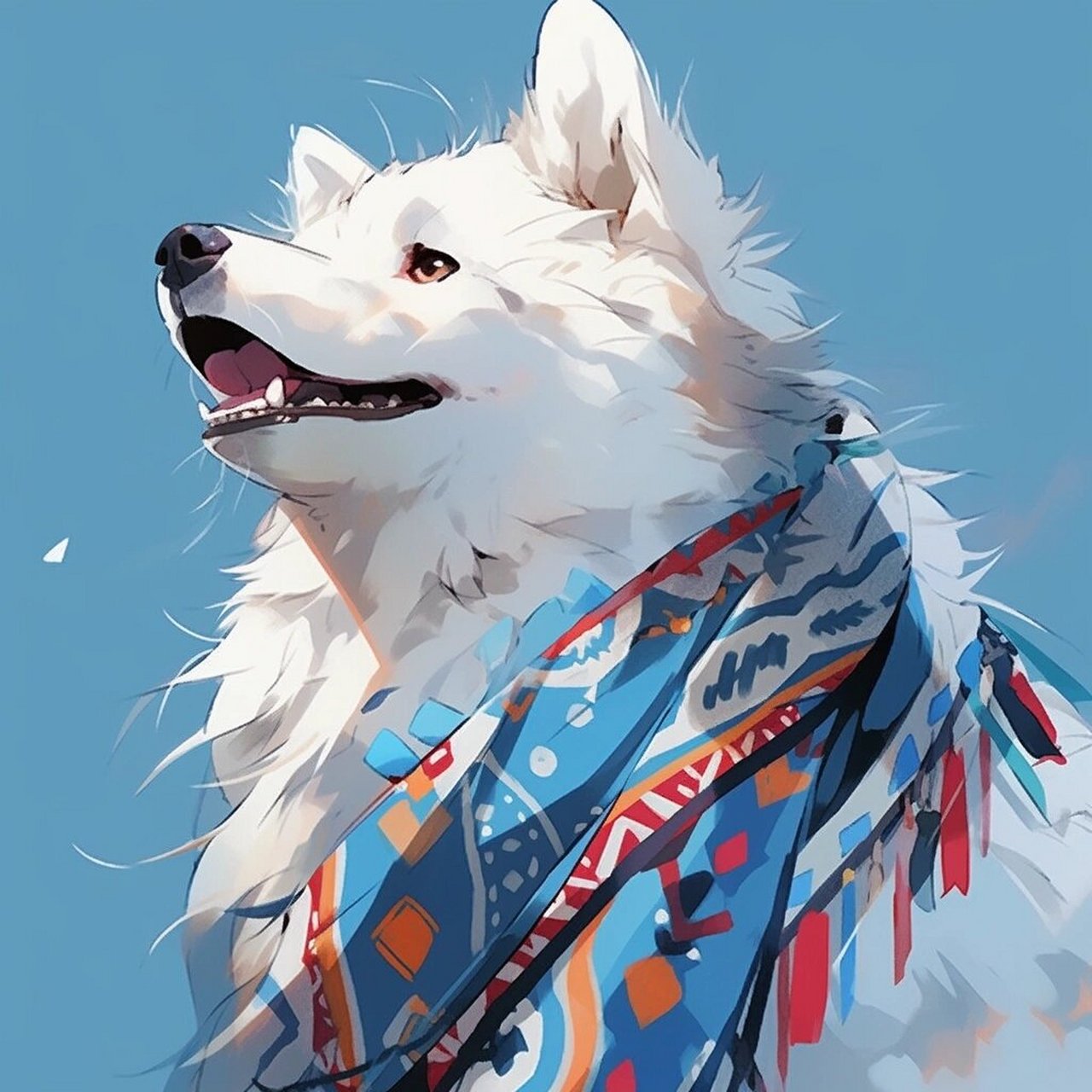 蓝色系|可爱的萨摩耶 可爱的萨摩耶头像,萨摩耶憨厚可爱的神态, 每一