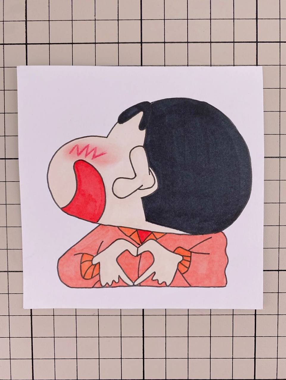 第281幅|蜡笔小新卡通画,简笔画.附步骤图.