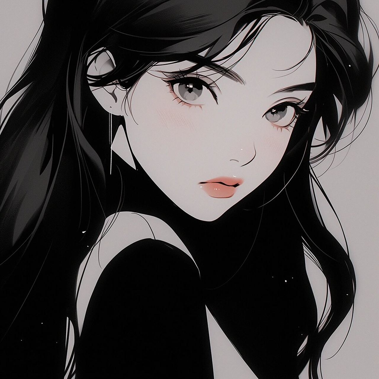 黑白旧漫女生头像|漂亮姐姐的头像 #一张照片高级感# #漫画头像