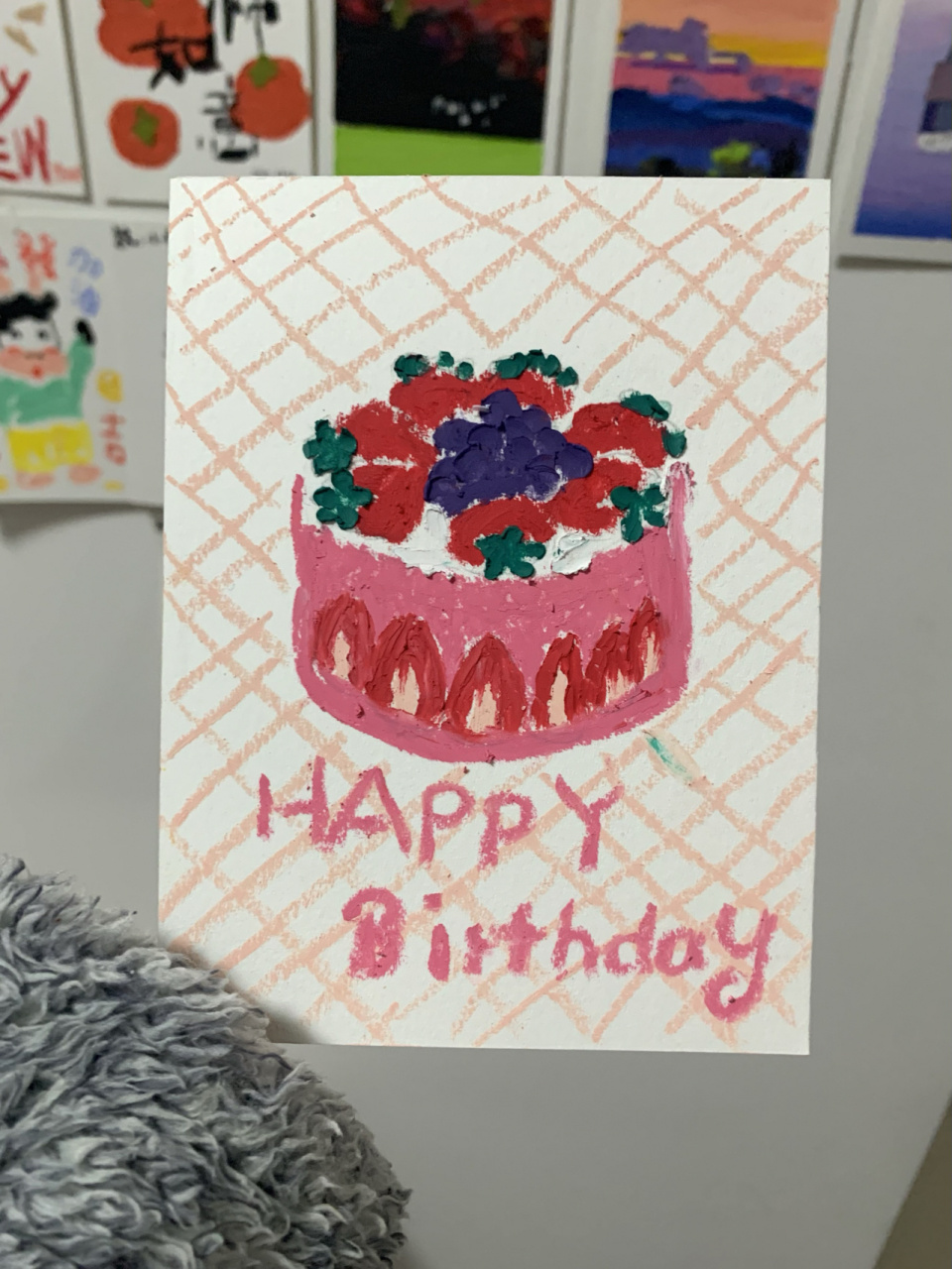 油画棒|手绘生日贺卡|简单可爱不手残 为忙碌的学习工作增加一点简单