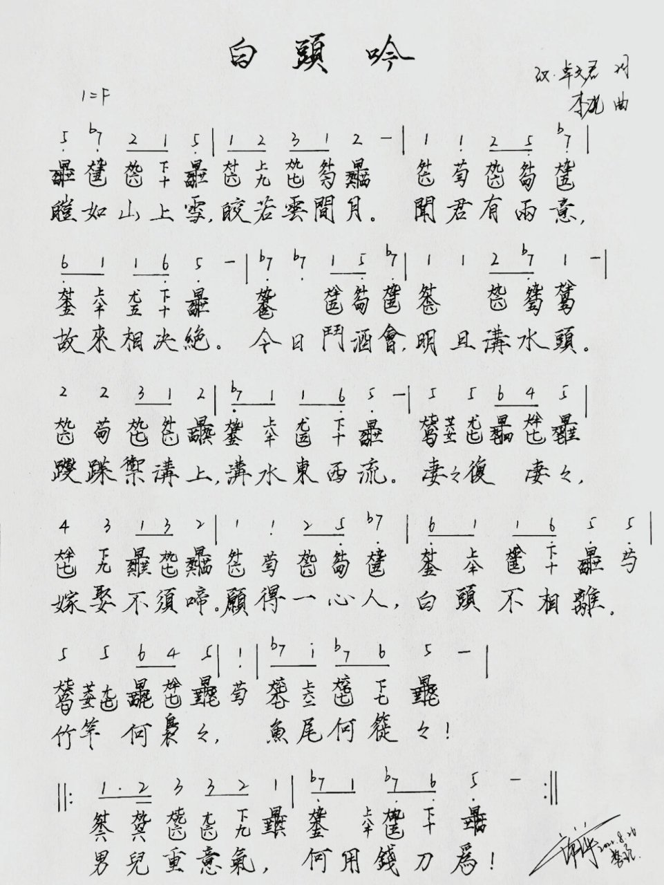 古琴减字谱全解图片