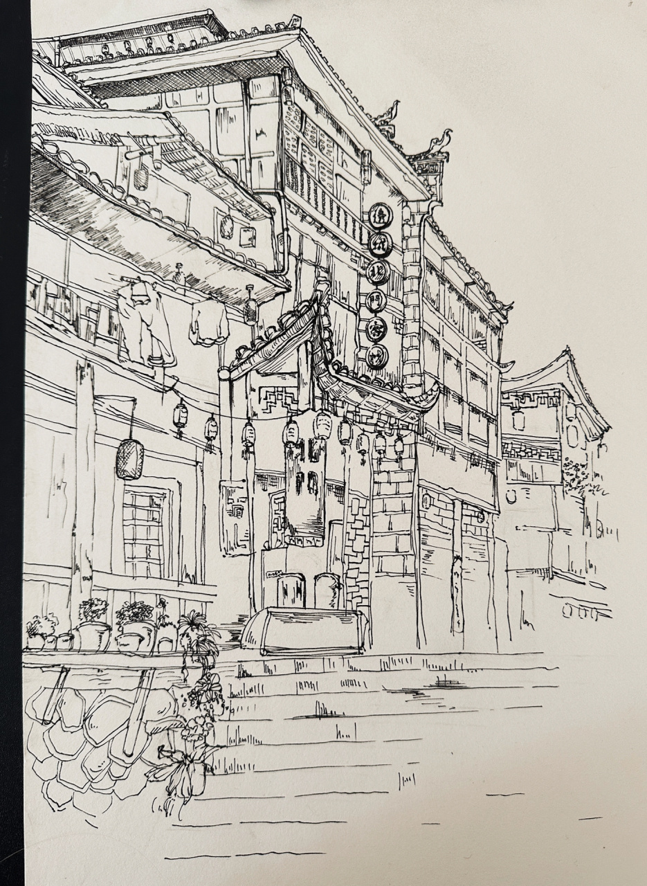 边城 写生第一天.