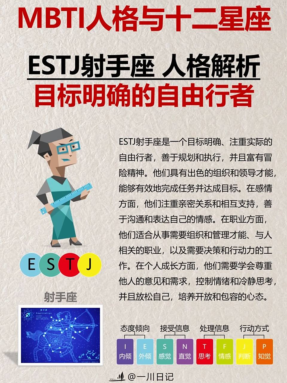 mbti人格与十二星座🔥estj射手座人格解析㊙️ 当mbti/estj人格