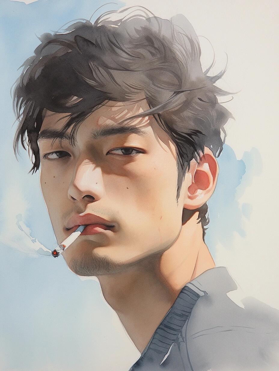 治愈系头像|抽烟的大叔