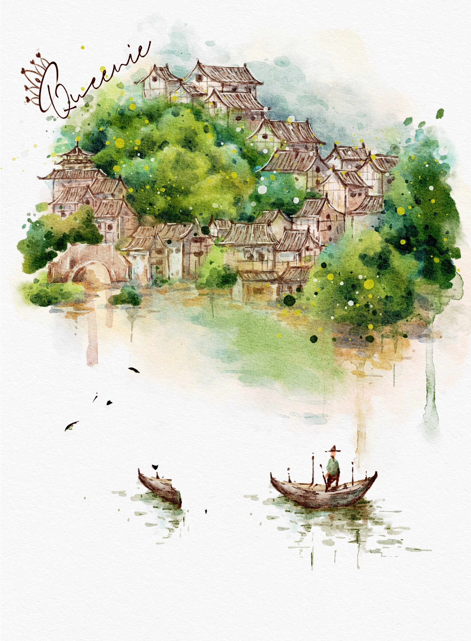 乌江寨 | 板绘水彩