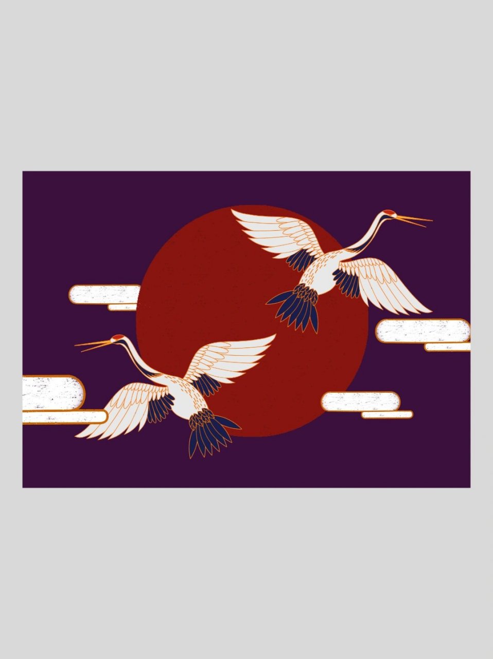 素材|中国风古风仙鹤背景图插画|鹤羽向苍穹 7878白鹤是纯洁无暇