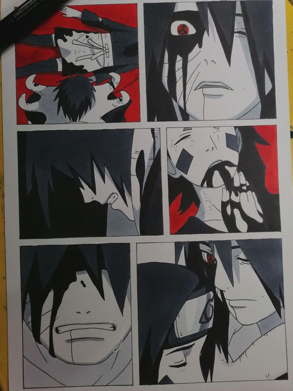 带土与琳 #火影忍者# #手绘教程# #带土# 这里是,地狱啊