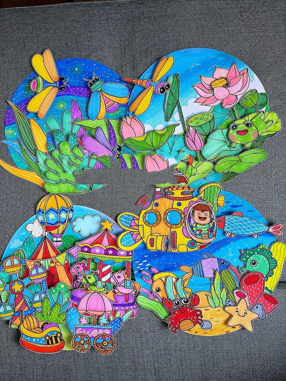 儿童绘画素材—夏日主题立体贴画合集 喜欢夏天 喜欢明媚的阳光 喜欢