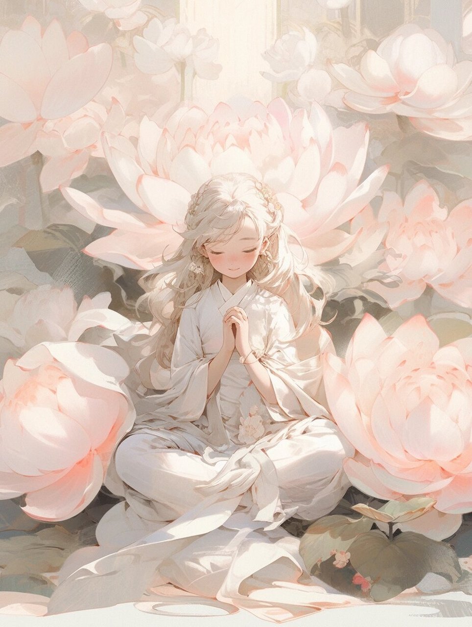 少女的祈祷|仙气飘飘的唯美佛系少女头像 关键词:front shot,a beauty