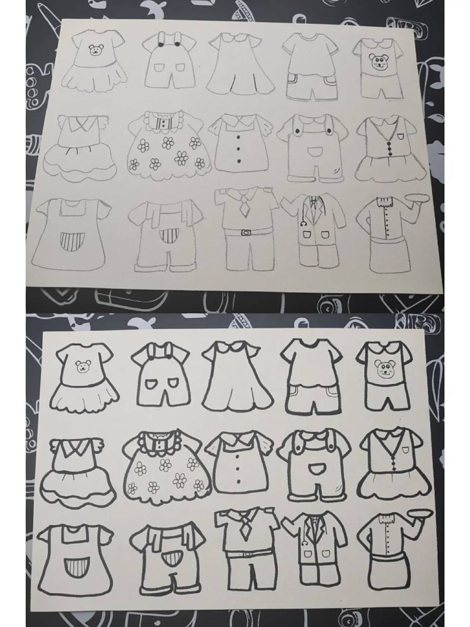 卡通衣服简笔画