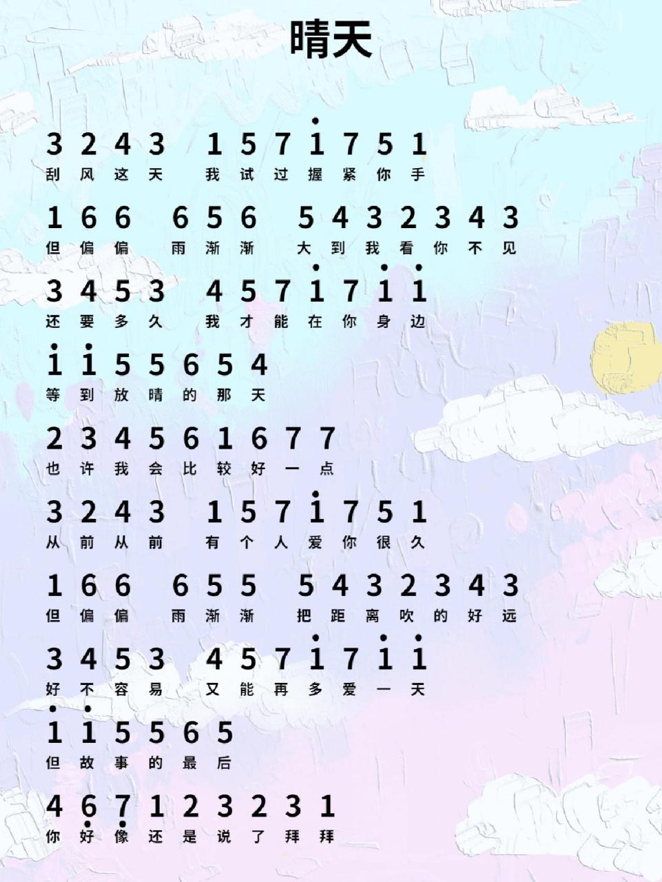 蛋仔派对电子琴乐谱详细 《七里香》《花海》《晴天》